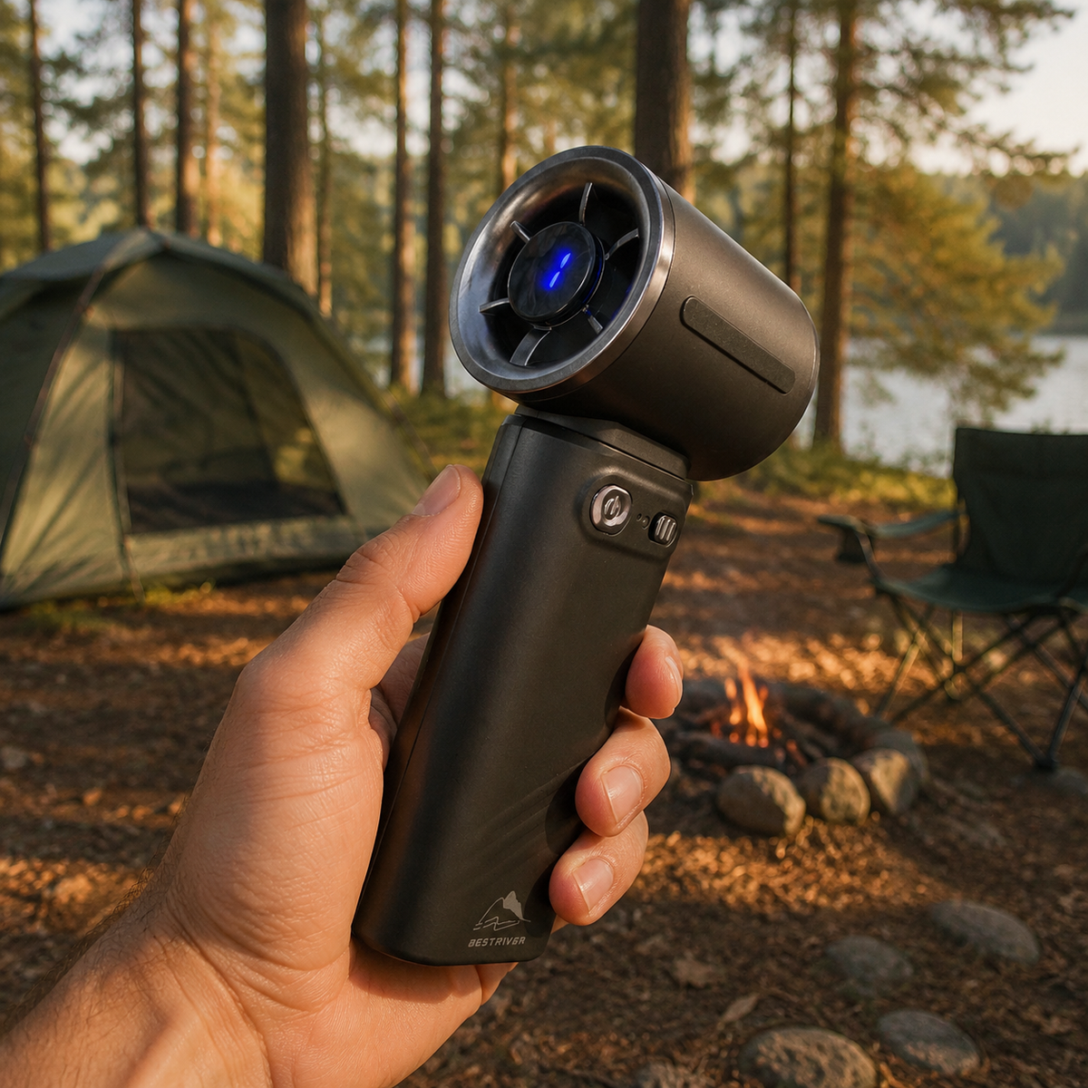 Portable Handheld Turbo Fan 9-Speed USB-C Rechargable - 3600mAh- Travel