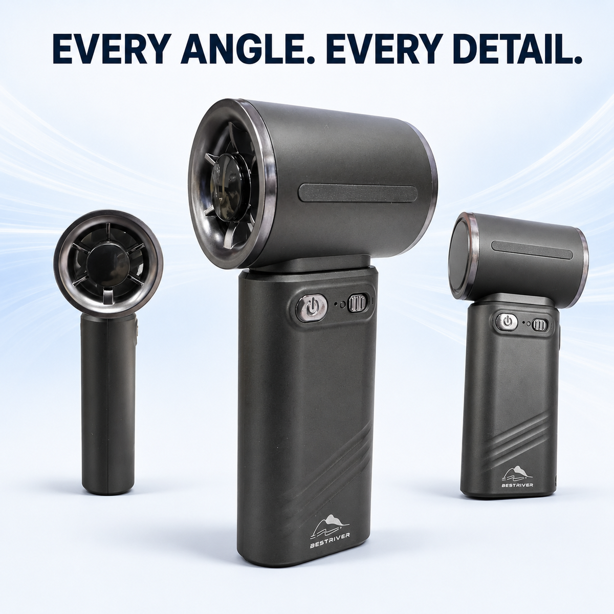 Portable Handheld Turbo Fan 9-Speed USB-C Rechargable - 3600mAh- Travel