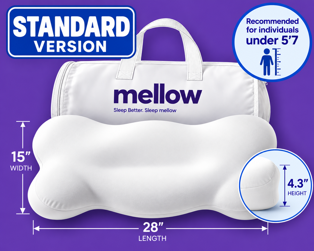 Mellow CloudAlign Sleep Pillow Memory Foam Neck Support - Regular Size