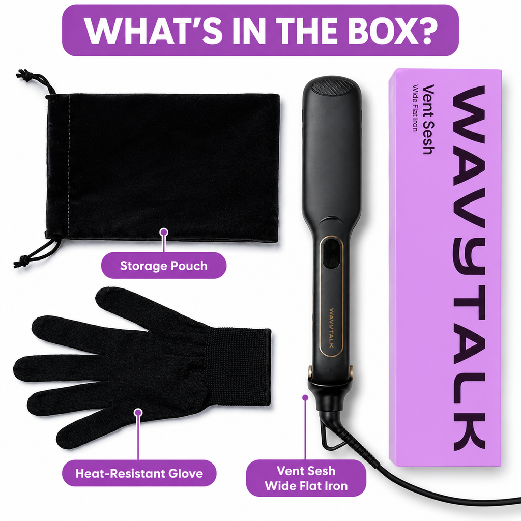 WAVYTALK Vent Sesh Wide Flat Iron – Black Hair Straightener
