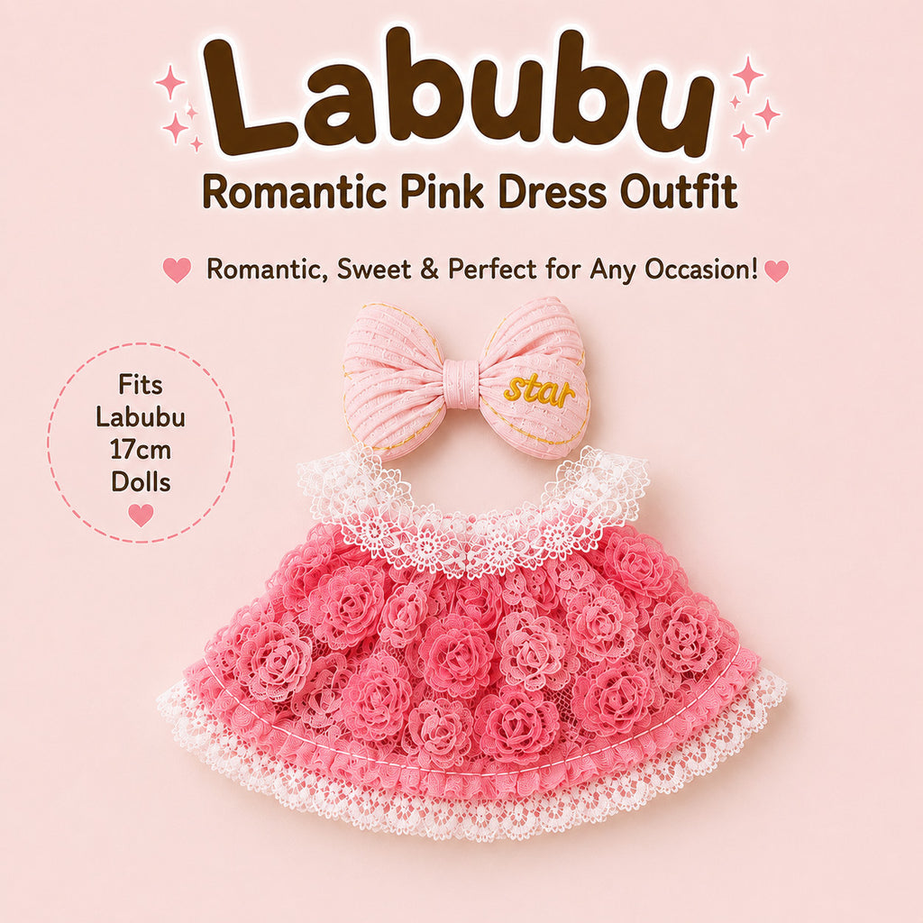 Fancy Dresses for Labubu Pack of 3 | 17cm Doll Clothes (DOLL NOT INCLUDED)