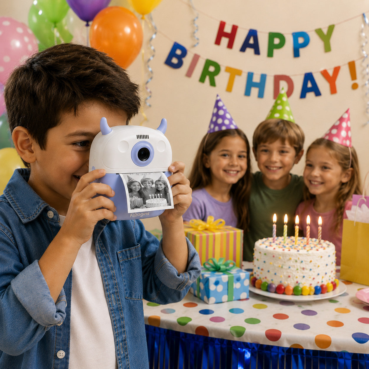 Kidagins Instant Print Camera for Kids 32GB Card HD Camera Photo Video| Blue