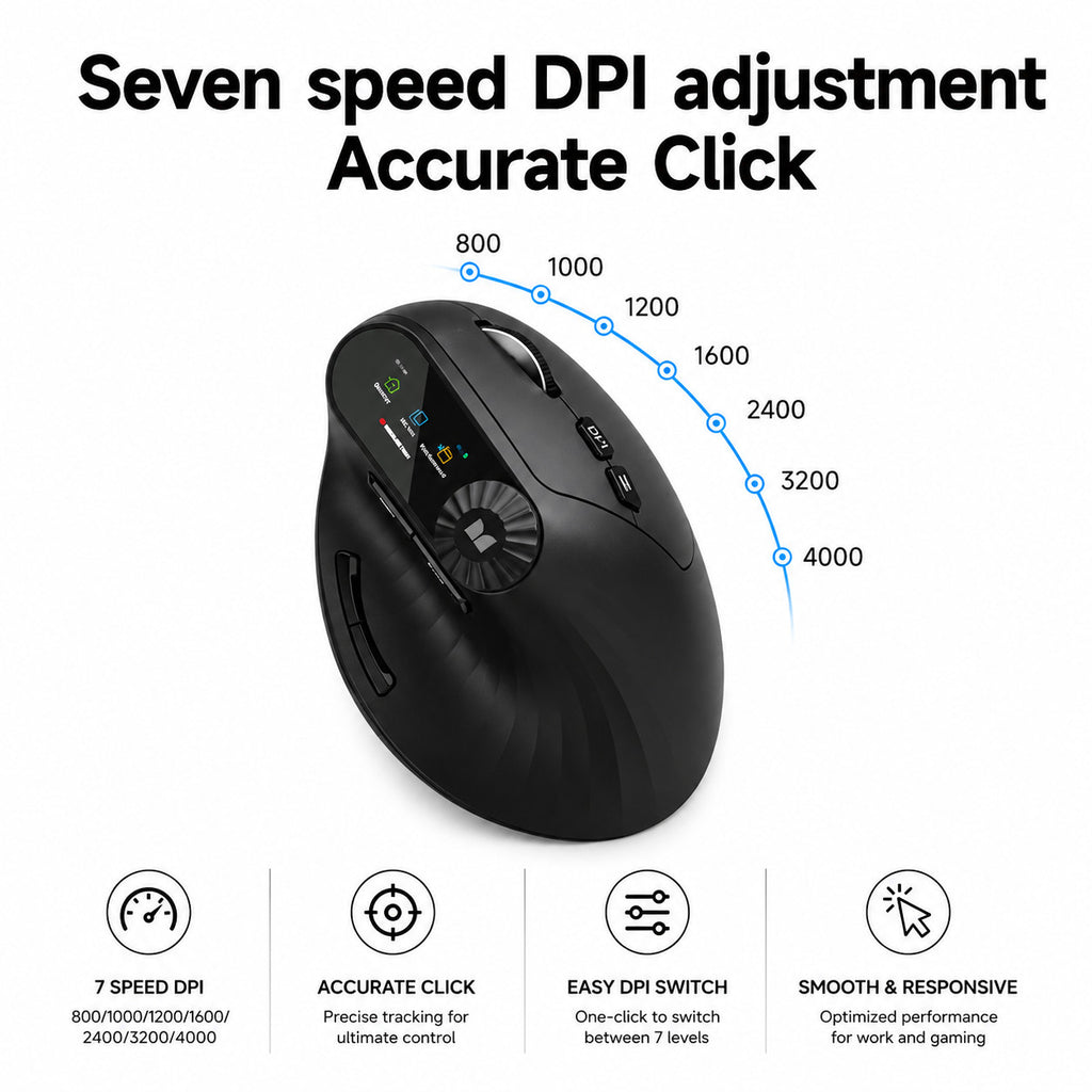 Monster Airmars M2 Max Mouse Wireless Vertical Mouse (Black)