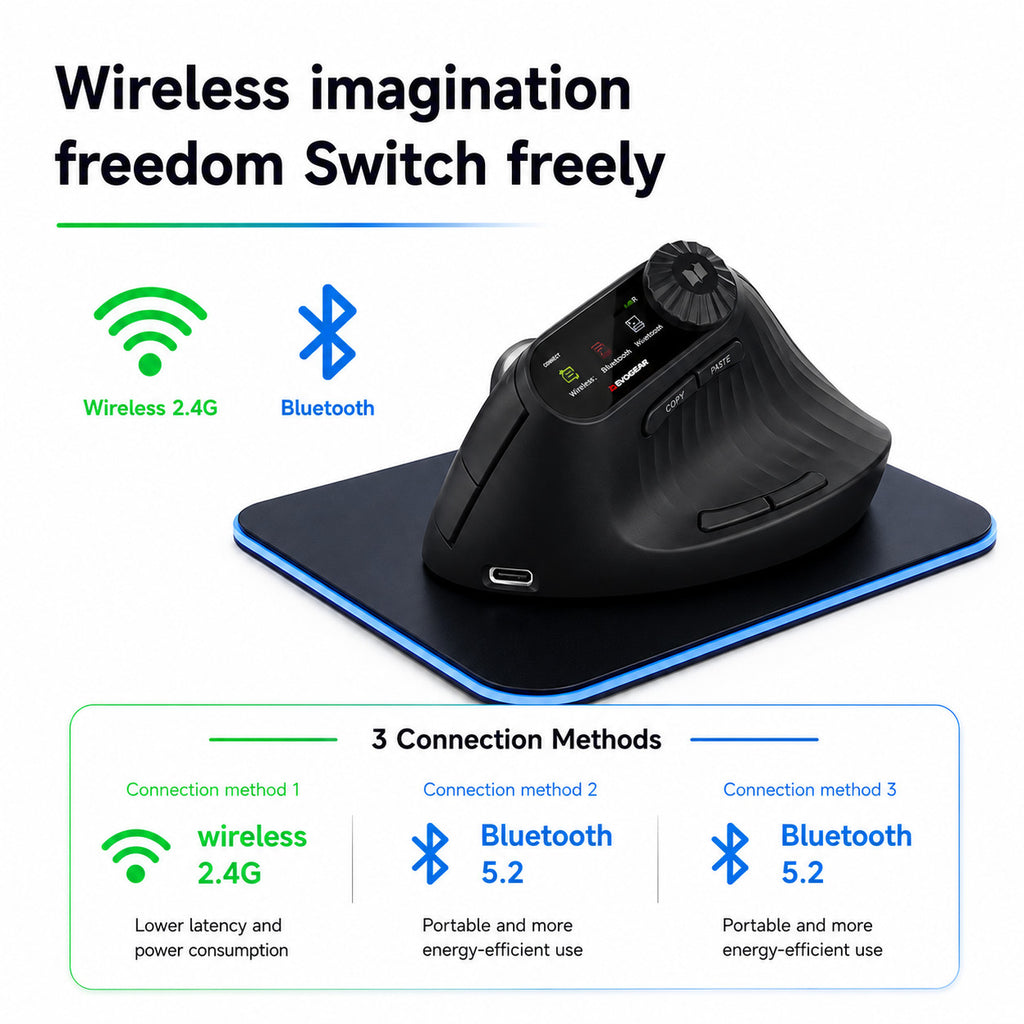 Monster Airmars M2 Max Mouse Wireless Vertical Mouse (Black)