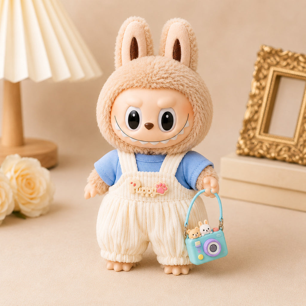 Overalls Outfit Set for Labubu Pack of 5 | 17cm Doll Clothes (DOLL NOT INCLUDED)