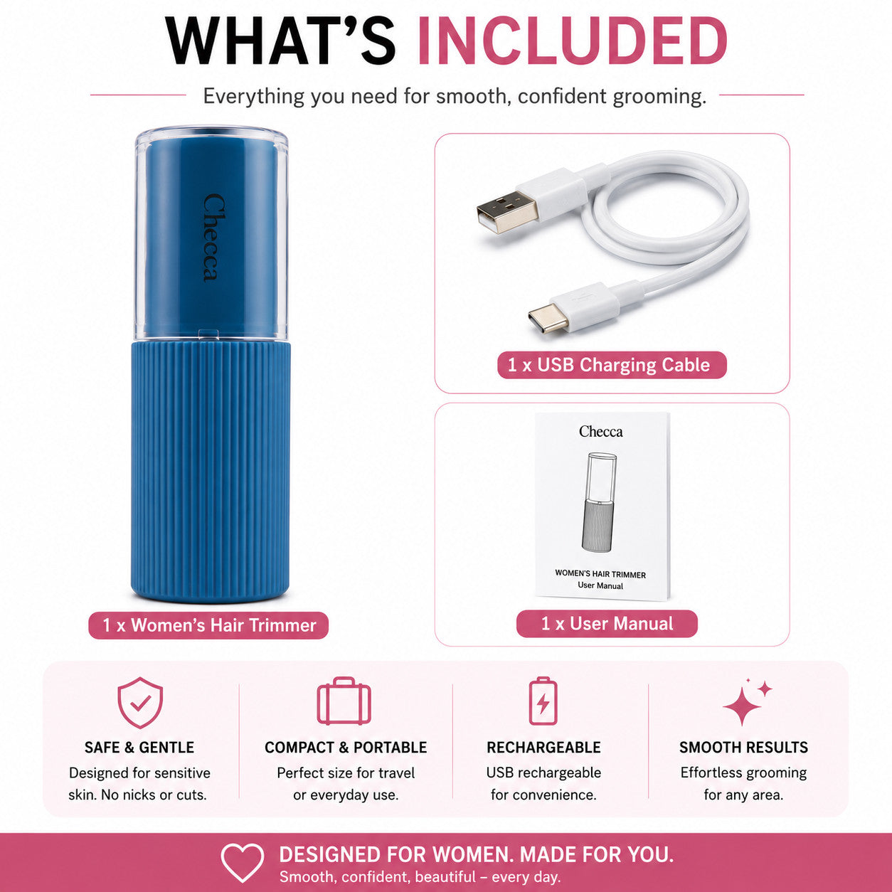 Checca Mini Hair Trimmer - Blue