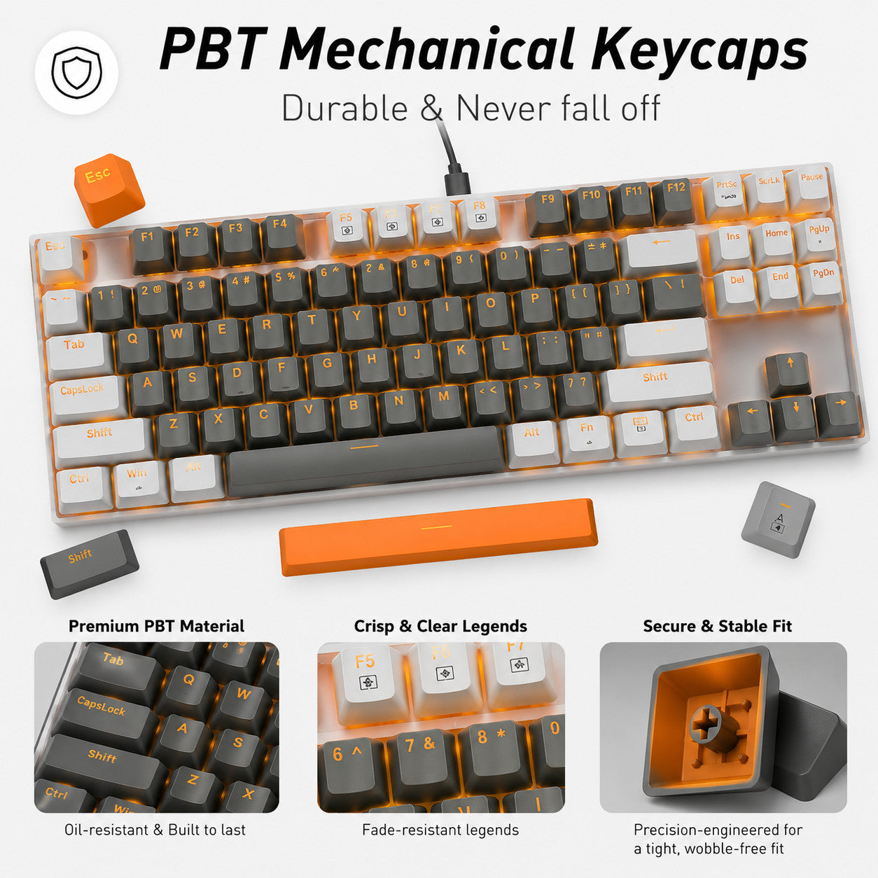 E-YOOSO Z-11 89-Key Mechanical Gaming Keyboard Red Switch USB-C LED Backlit