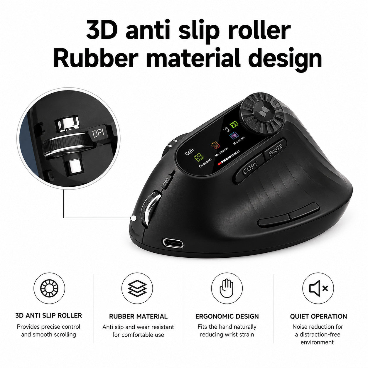 Monster Airmars M2 Max Mouse Wireless Vertical Mouse (Black)
