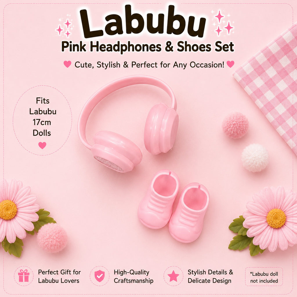 Pink Outfits for Labubu Pack of 4 | 17cm Doll Clothes (DOLL NOT INCLUDED)