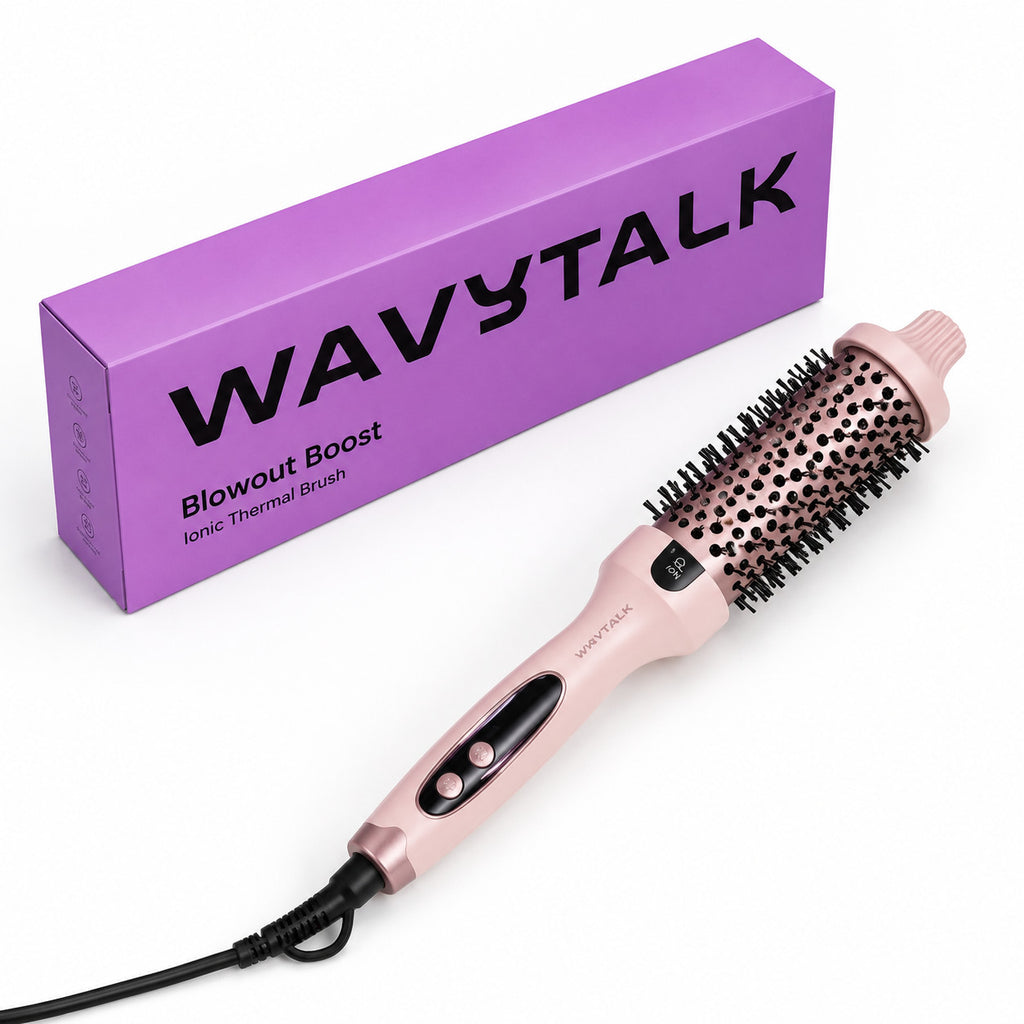 WavyTalk Blowout Boost 1.5" Ionic Thermal Brush Ceramic Hot Brush Rose Gold