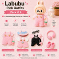 Pink Outfits for Labubu Pack of 4 | 17cm Doll Clothes (DOLL NOT INCLUDED)