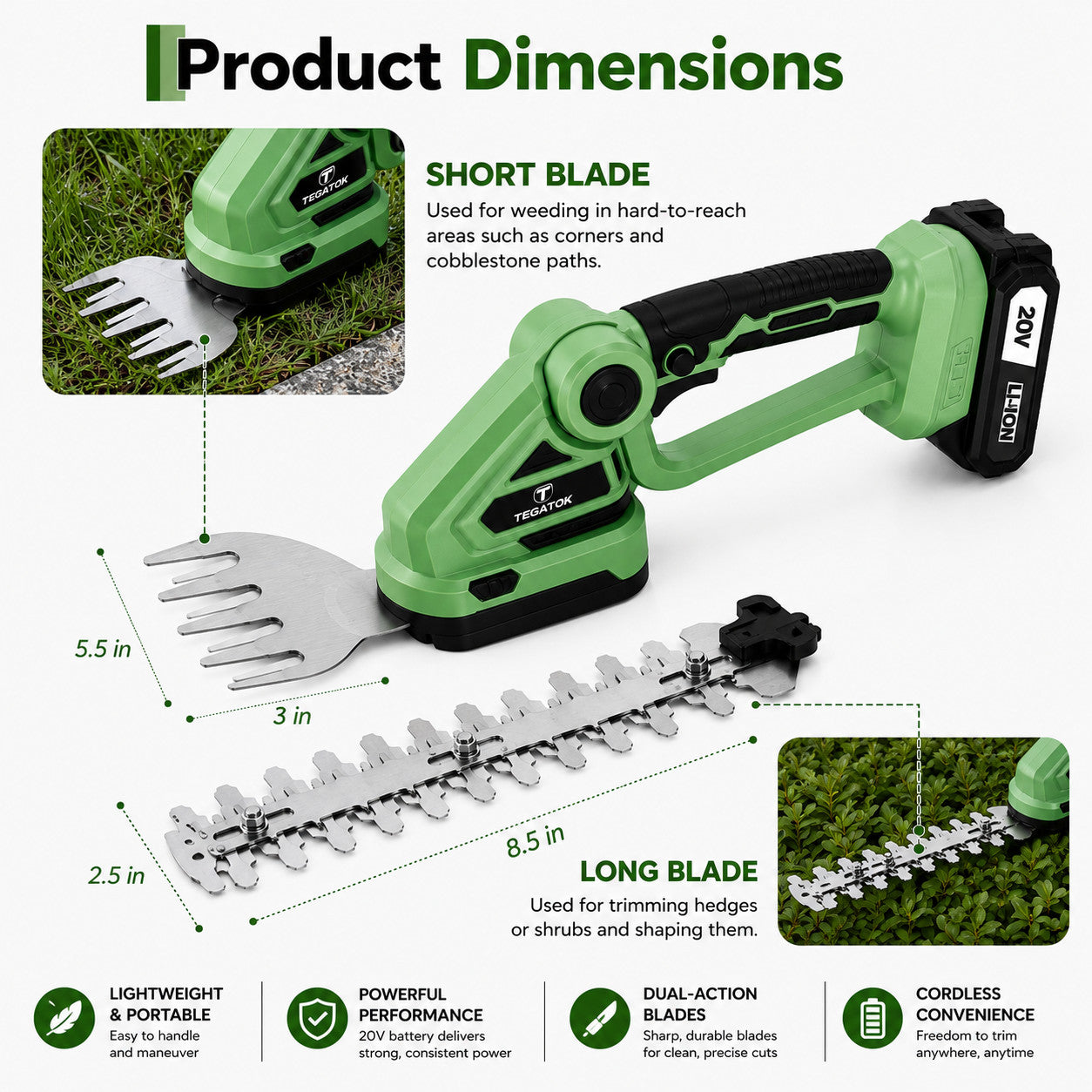 TEGATOK Hedge Trimmer Kit