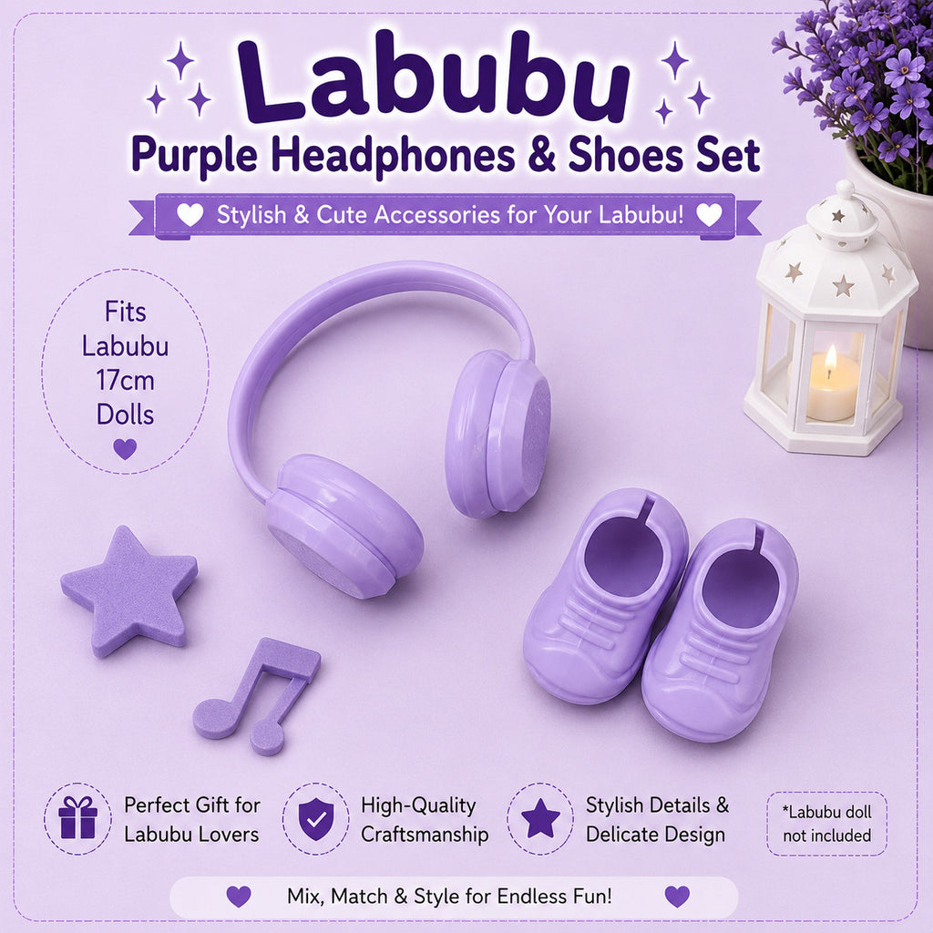 Purple Outfits for Labubu Pack of 3 | 17cm Doll Clothes (DOLL NOT INCLUDED)