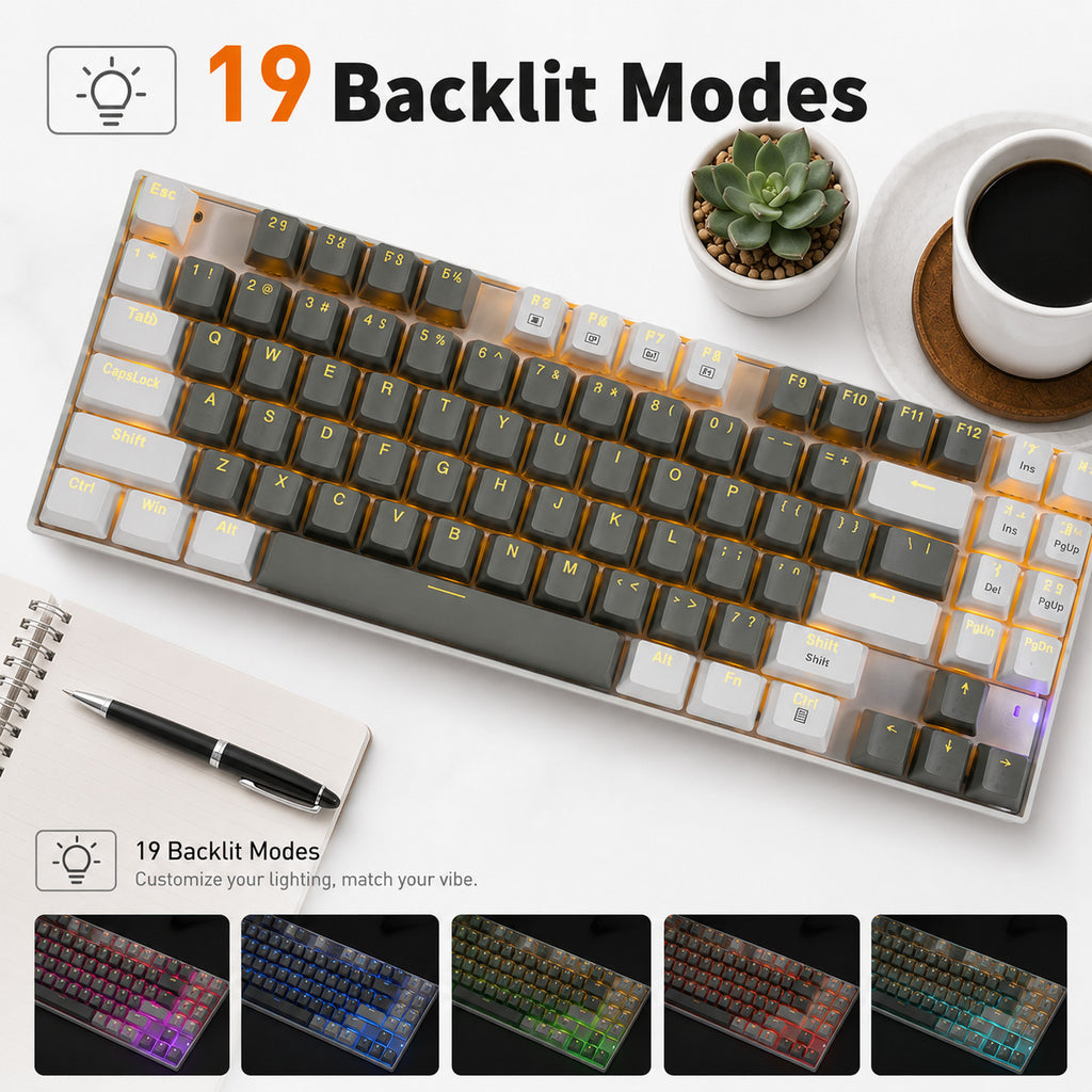 E-YOOSO Z-11 89-Key Mechanical Gaming Keyboard Red Switch USB-C LED Backlit