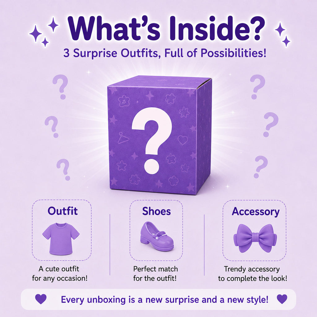 Mystery Outfits for Labubu Pack of 3 | 17cm Doll Clothes (DOLL NOT INCLUDED)