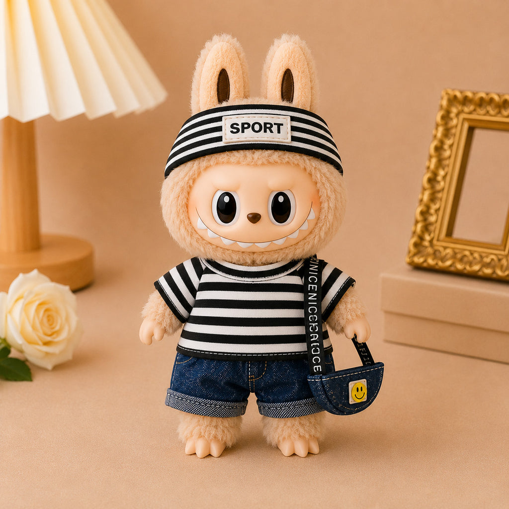 Denim Shorts Outfits for Labubu Pack of 3 | 17cm Doll Clothes(DOLL NOT INCLUDED)