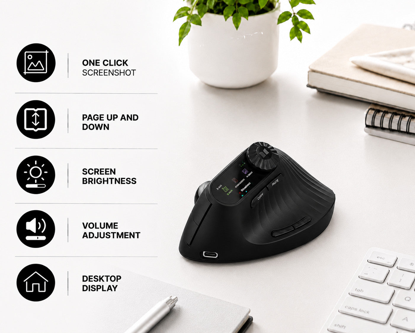 Monster Airmars M2 Max Mouse Wireless Vertical Mouse (Black)