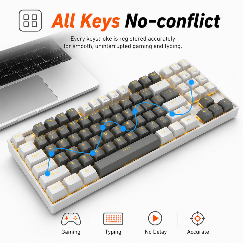 E-YOOSO Z-11 89-Key Mechanical Gaming Keyboard Red Switch USB-C LED Backlit
