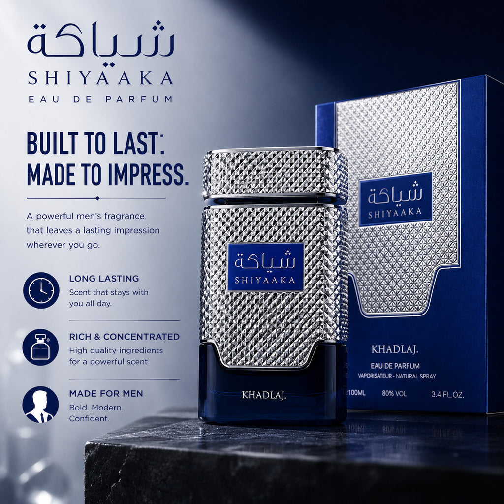Shiyaaka Blue Eau De Parfum By Khadlaj 100ml 3.4 fl oz