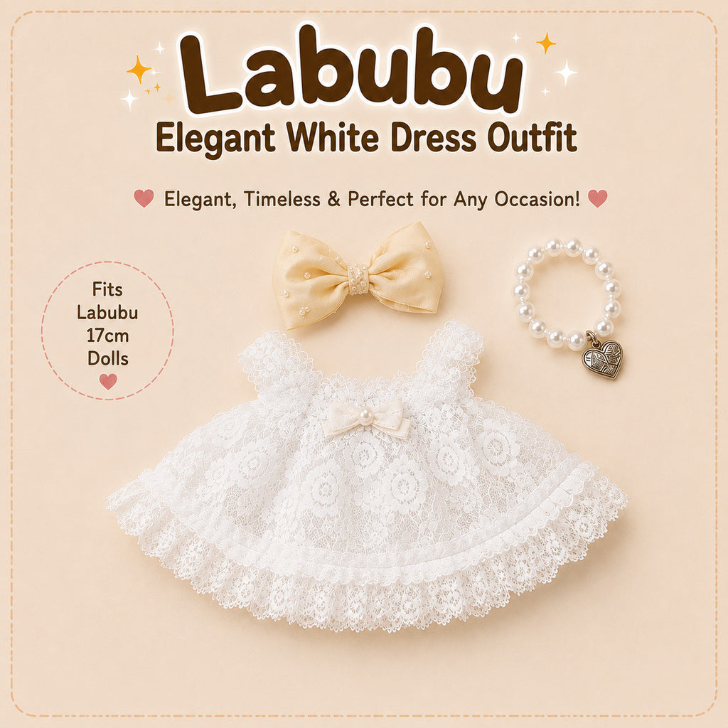 Fancy Dresses for Labubu Pack of 3 | 17cm Doll Clothes (DOLL NOT INCLUDED)