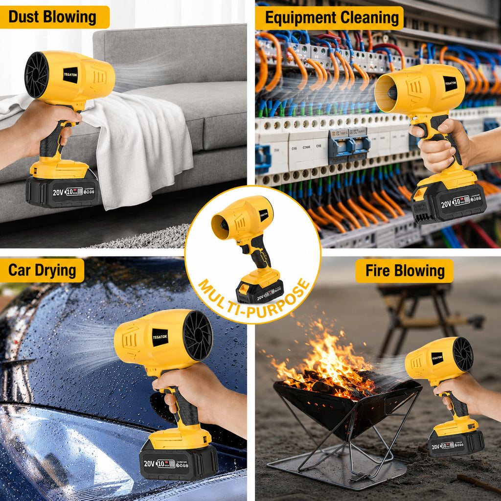 TEGATOK 20V Cordless Turbo Blower 4.0Ah Battery Air Duster Leaf Blower Kit