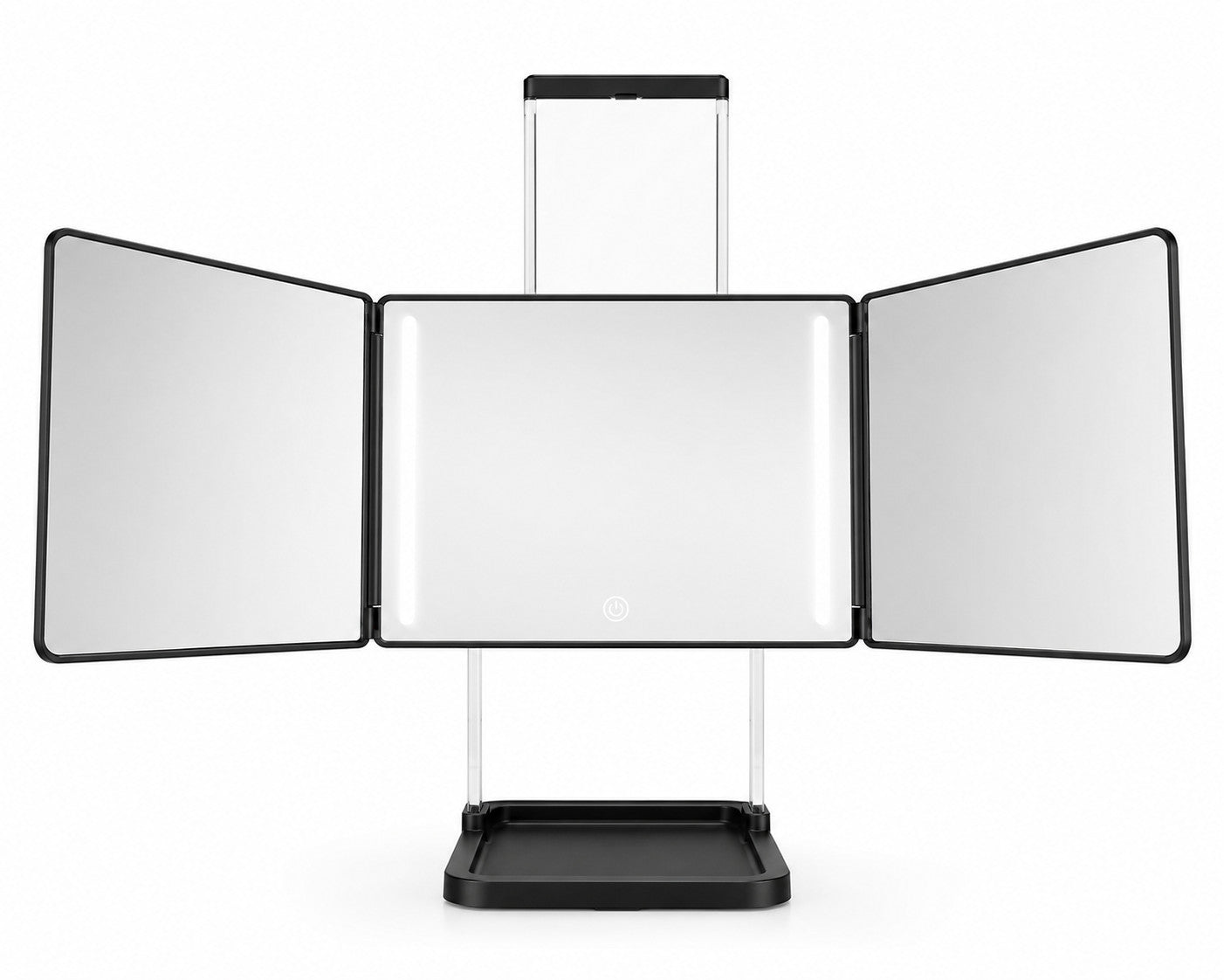 Umitec 3 Way LED Vanity Mirror Trifold Makeup Mirror Touch Control Adjustable