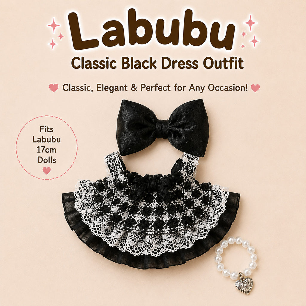 Fancy Dresses for Labubu Pack of 3 | 17cm Doll Clothes (DOLL NOT INCLUDED)