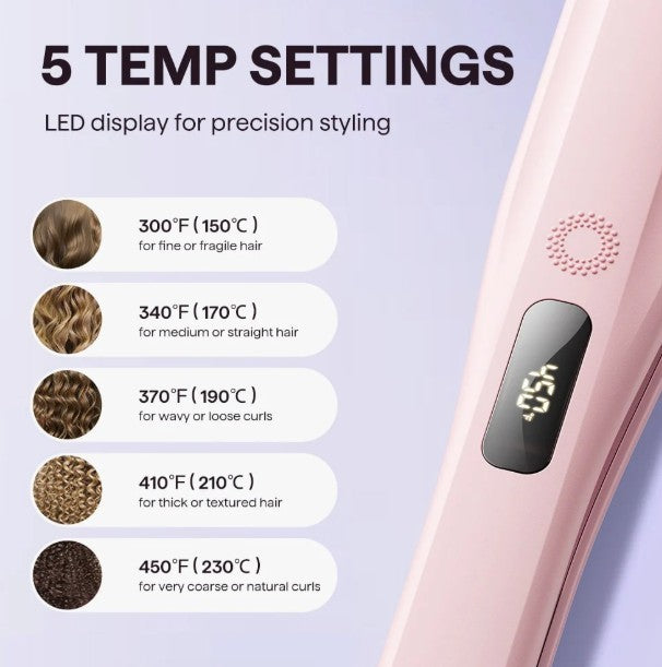 WAVYTALK  Steam Sesh Hair Straightener Ceramic Flat Iron Pink New