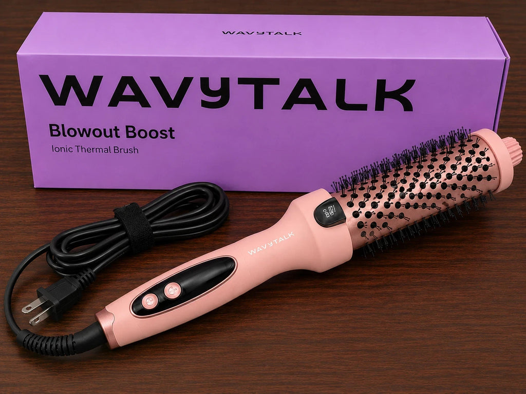 WavyTalk Blowout Boost 1.5" Ionic Thermal Brush Ceramic Hot Brush Rose Gold