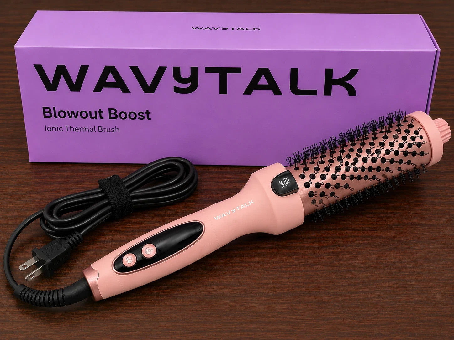 WavyTalk Blowout Boost 1.5" Ionic Thermal Brush Ceramic Hot Brush Rose Gold