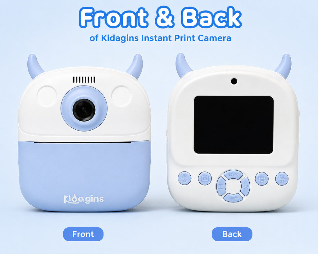 Kidagins Instant Print Camera for Kids 32GB Card HD Camera Photo Video| Blue