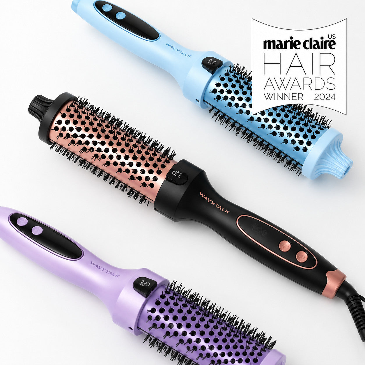 WAVYTALK Blowout Boost Ionic Thermal Brush |Rose Gold Heated Hair Styling Brush