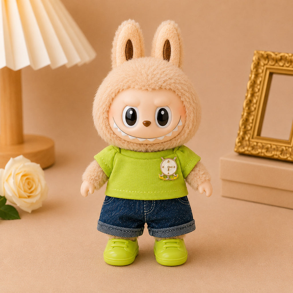 Denim Shorts Outfits for Labubu Pack of 3 | 17cm Doll Clothes(DOLL NOT INCLUDED)