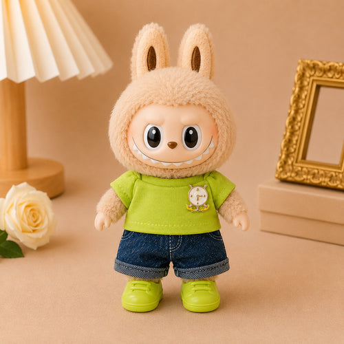 Denim Shorts Outfits for Labubu Pack of 3 | 17cm Doll Clothes(DOLL NOT INCLUDED)