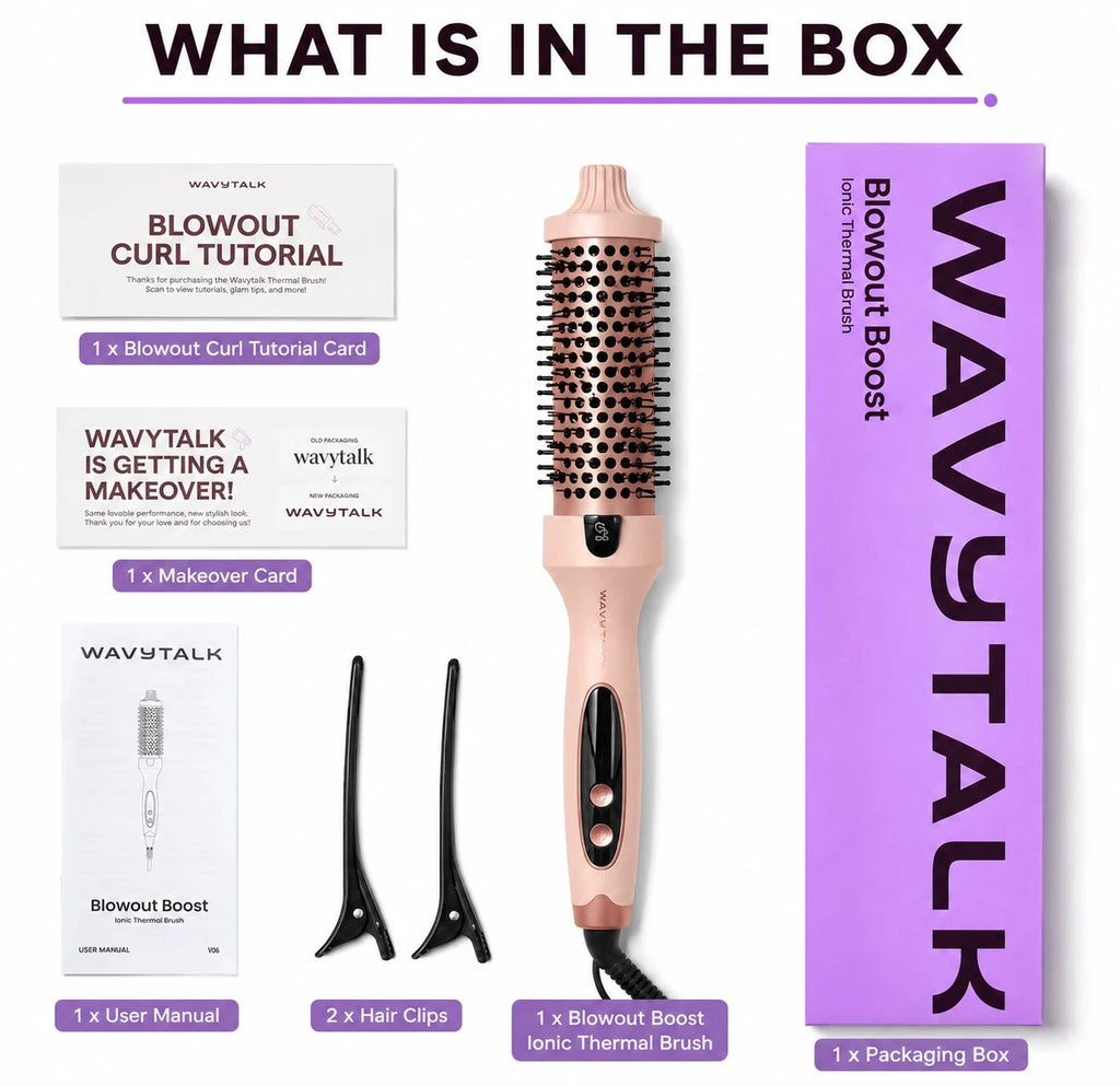 WavyTalk Blowout Boost 1.5" Ionic Thermal Brush Ceramic Hot Brush Rose Gold