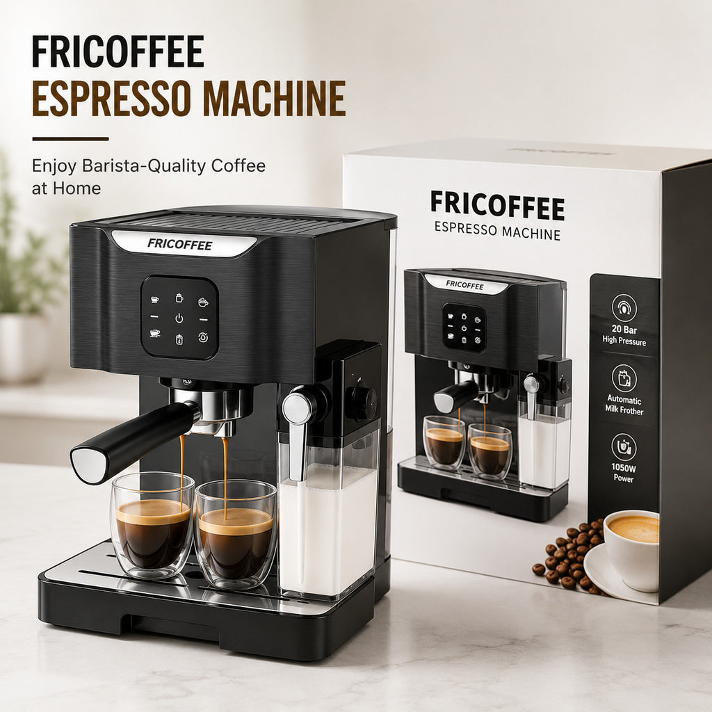 Fricoffee FCKFCJ-265CBKUS 20 Bar Espresso Cappuccino Latte Machine Black NEW