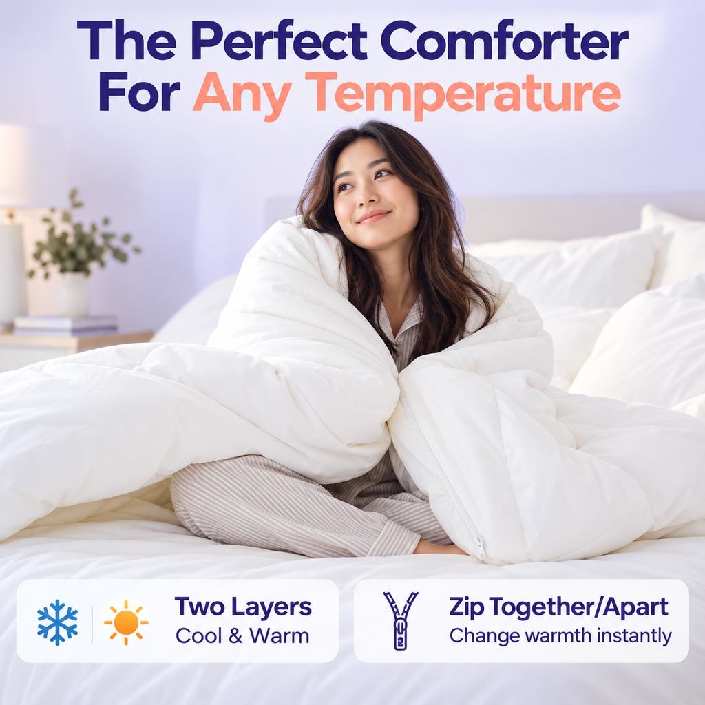 Mellow Temperature Control Comforter – King Size, All Season, Washable